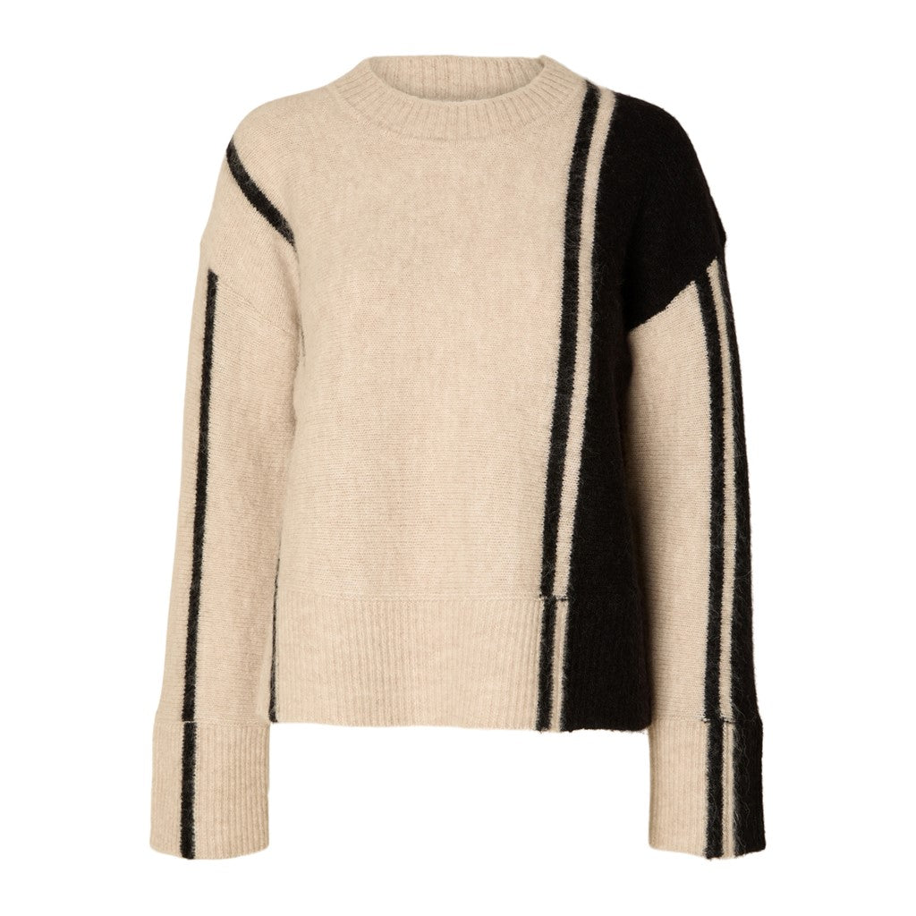 Alva LS O-Neck Knit - Birch Black