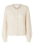 Sia Ras Ls Knit Pads Cardigan - Birch