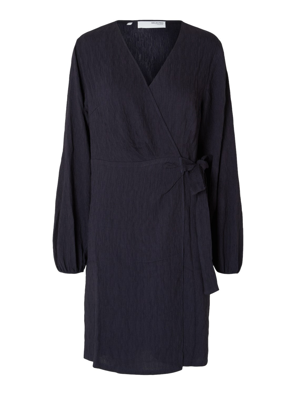 Quinn Ls Short Wrap Dress At - Dark Sapphire