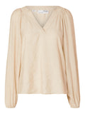 Percy Ls V-Neck Top At - Birch