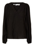 Percy Ls V-Neck Top At - Black