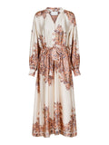 Nova Paisley Border Dress - Creme