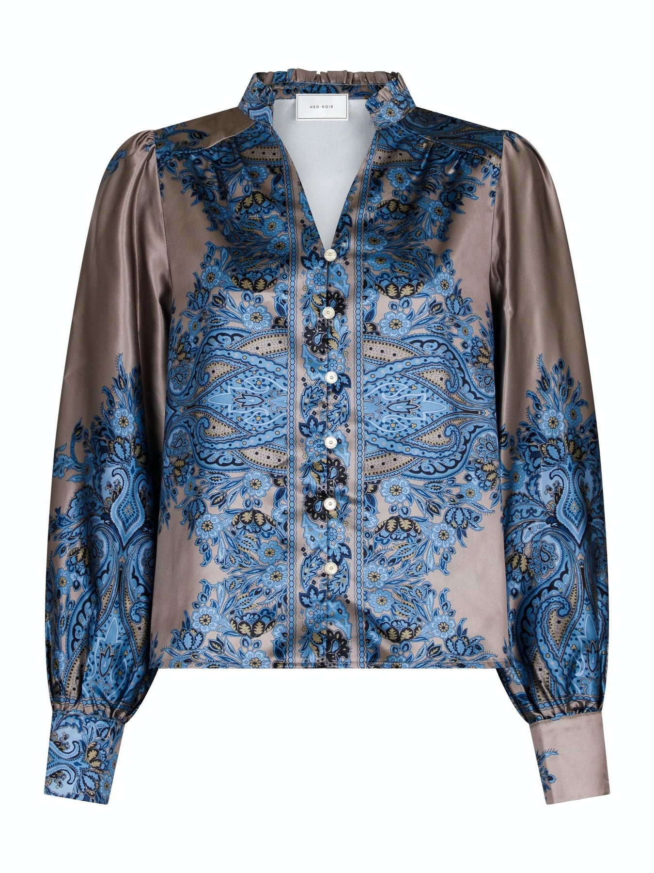 Massima Paisley Border Blouse - Blue