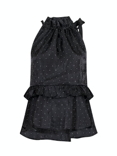 Margy Bedazzled Top - Black