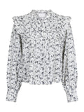 Alicia Stitch Flower Blouse - Off White