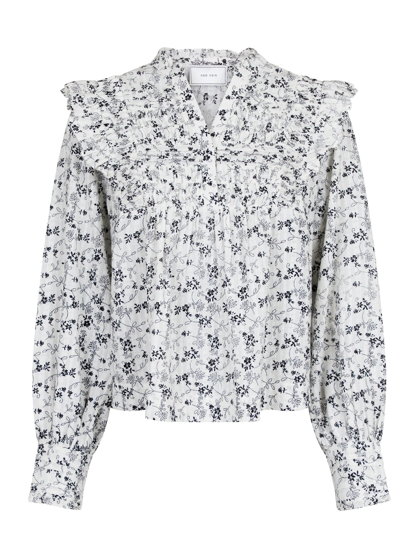 Alicia Stitch Flower Blouse - Off White
