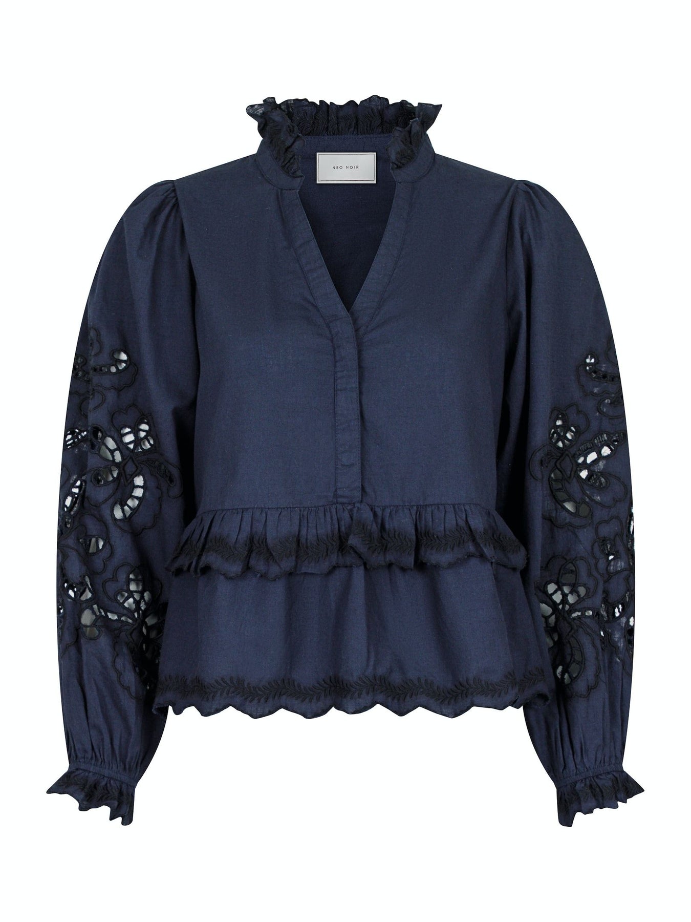Kimmo Embroidery Blouse - Navy