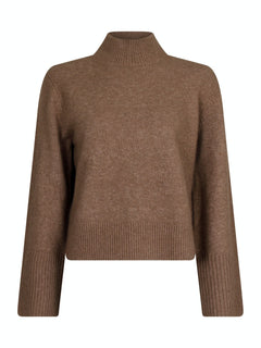 Kiara Knit Blouse - Dusty Brown