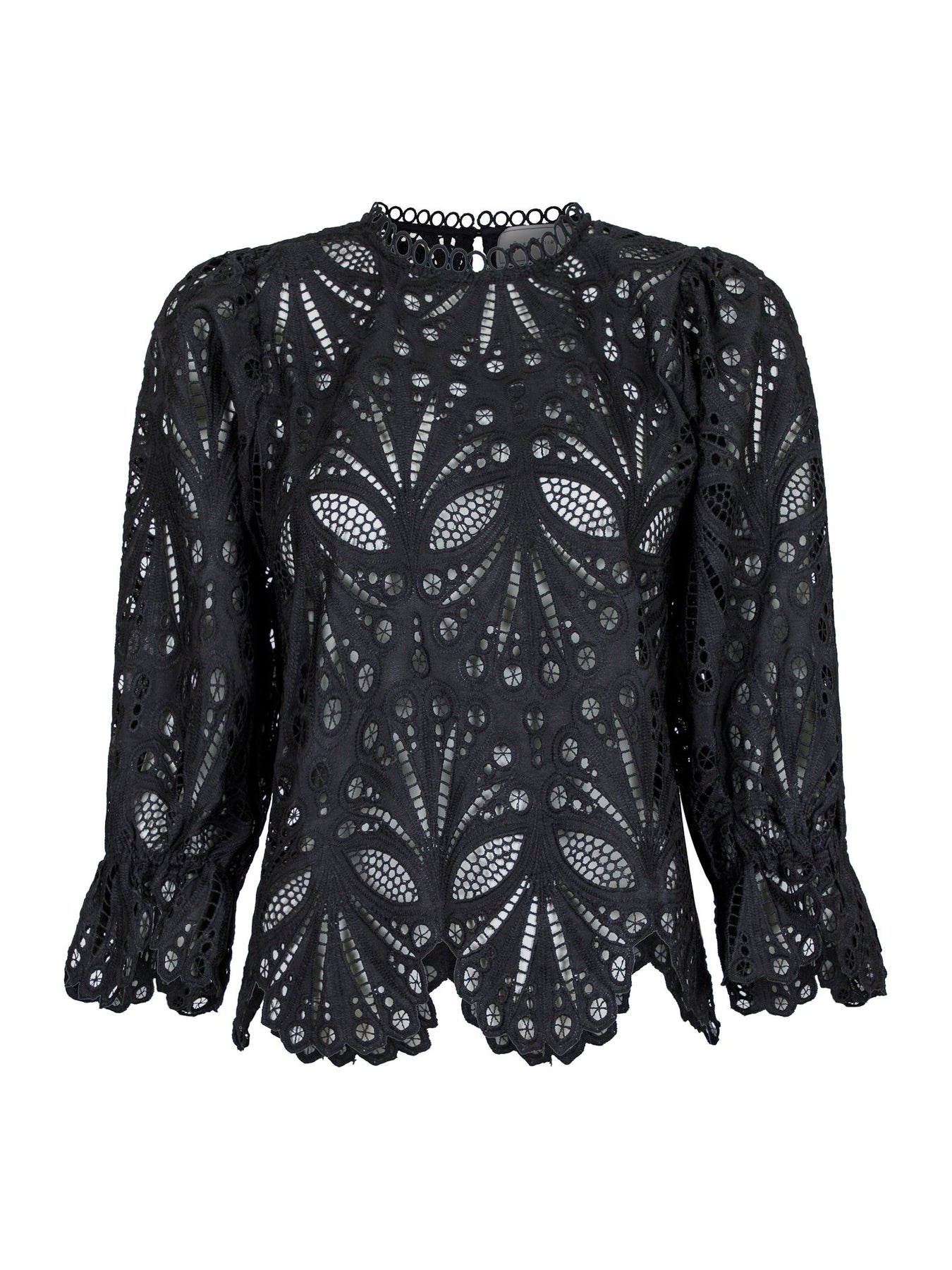 Adela Embroidery Blouse - Black