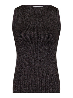 Talia Glitter Knit Top - Black