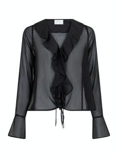 Anika Frill Blouse - Black