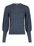 Dary Glitter Knit Blouse - Steel Grey