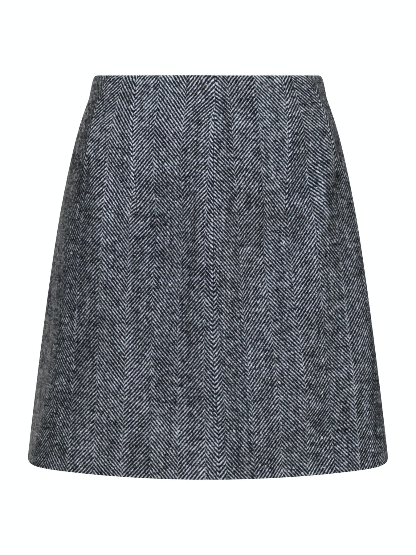 Helmine Herringbone Skirt - Black