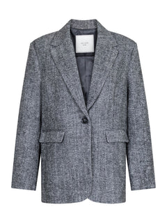 Gaby Herringbone Blazer - Black