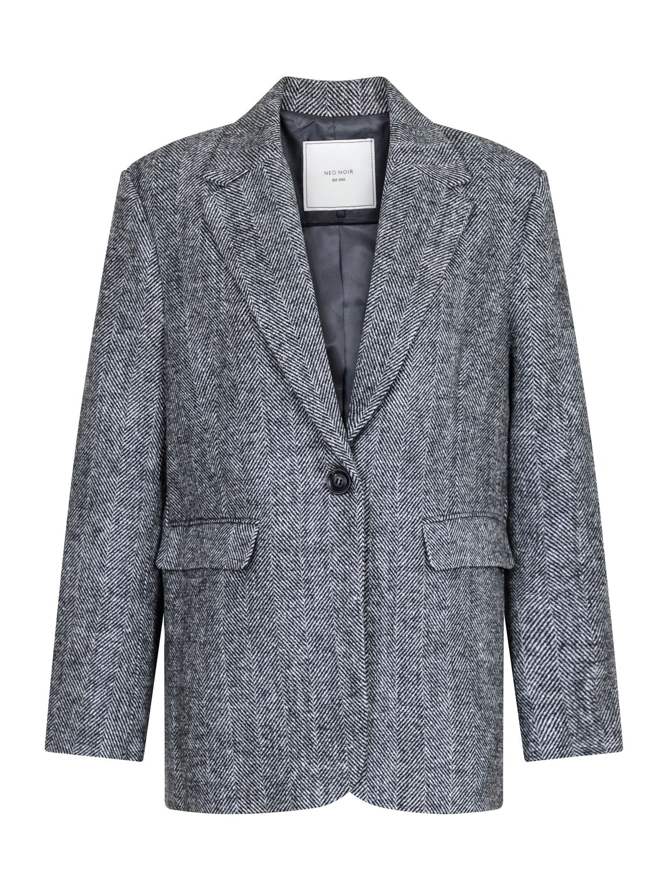 Gaby Herringbone Blazer - Black
