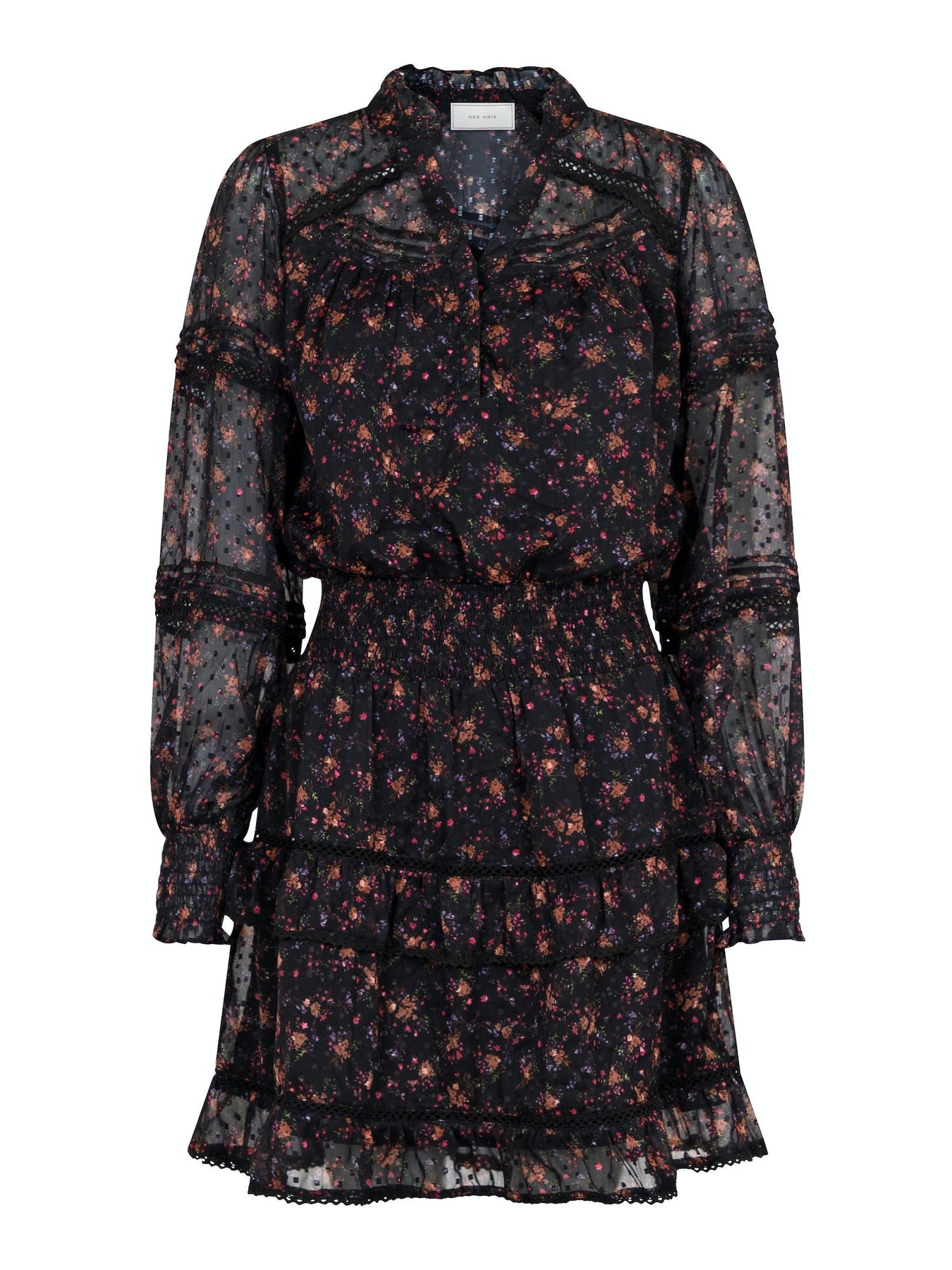 Milan Flower Bunch Dress - Black