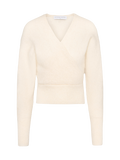 Mohair Cross-Over Sweater - Almond Milk