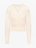 Mohair Cross-Over Sweater - Almond Milk
