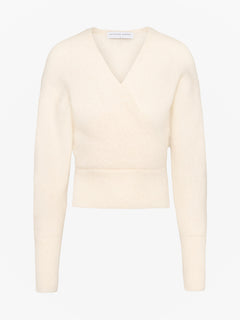 Mohair Cross-Over Sweater - Almond Milk