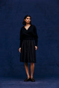 Mohair Cross-Over Sweater - Black