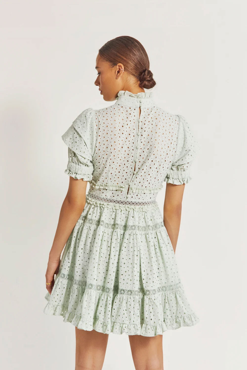 Iro Mini Lace Dress - Pistachio