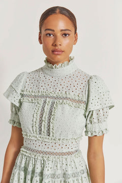 Iro Mini Lace Dress - Pistachio