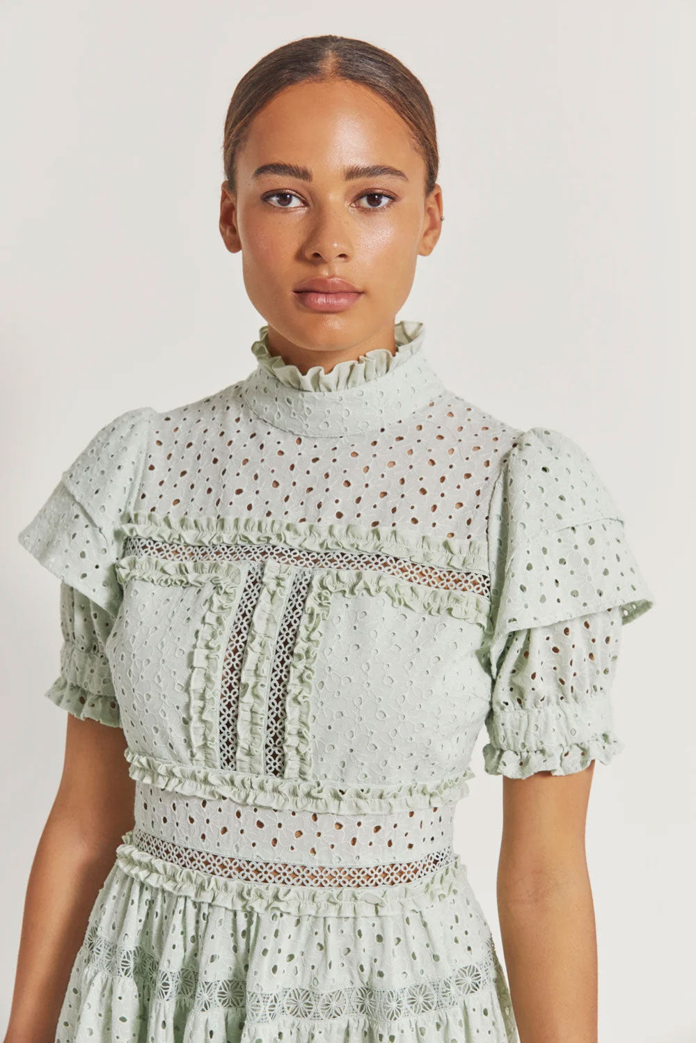 Iro Mini Lace Dress - Pistachio