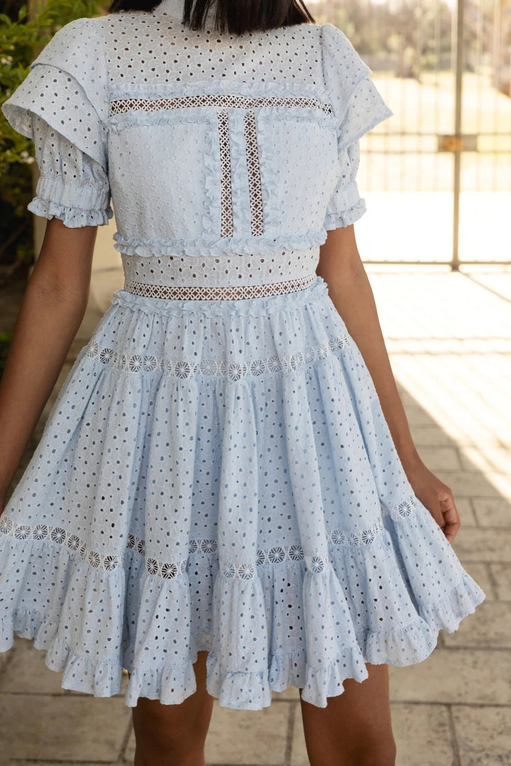 Iro Mini Lace Dress - Light Blue
