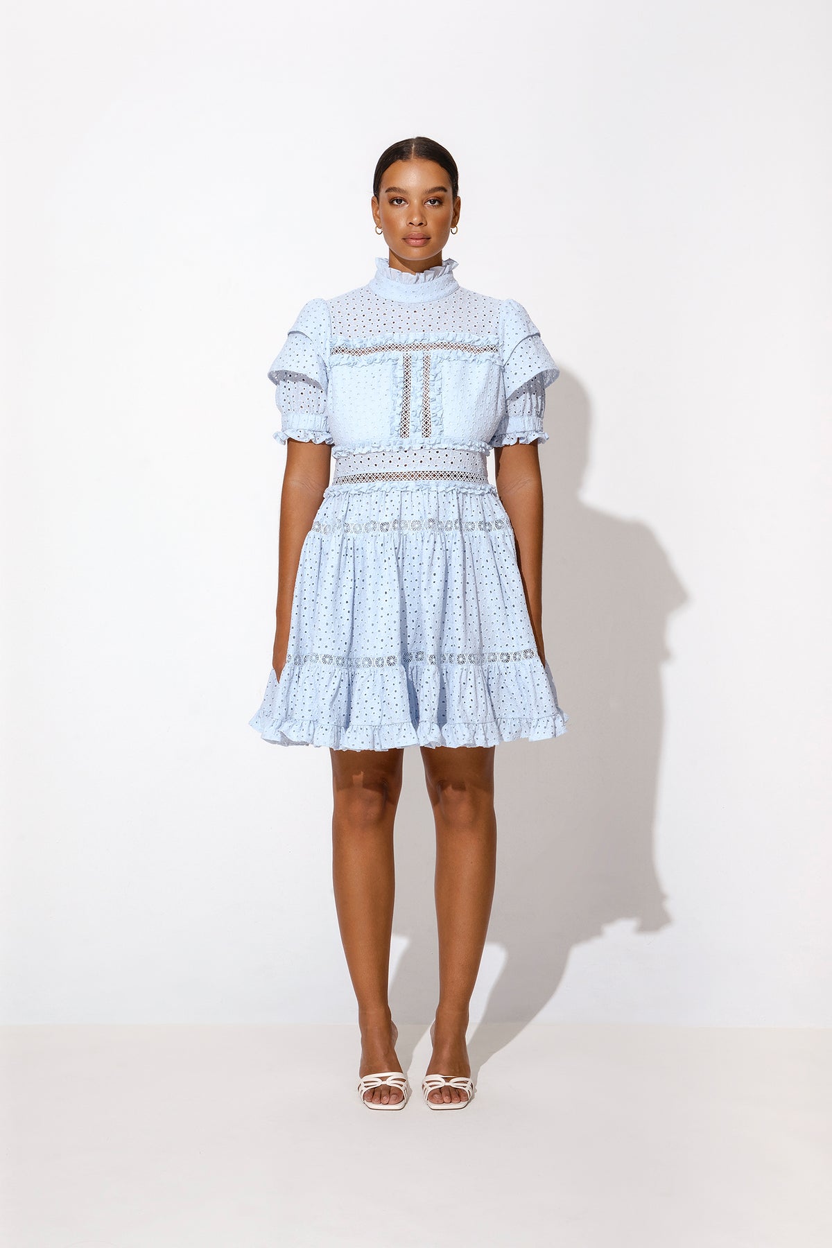 Iro Mini Lace Dress - Light Blue