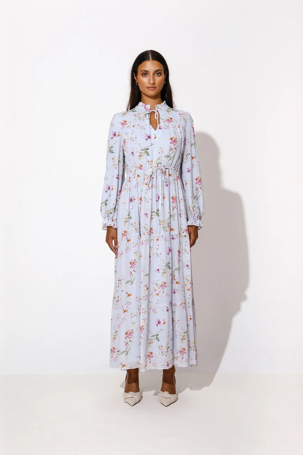 Florencia Dress - Soft Floral Sky Blue