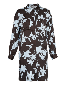 Irida Shirt Dress Aop - Chamb Blue Flw