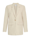 Jonalyn Slit Blazer Stp - Oatmeal/Grey