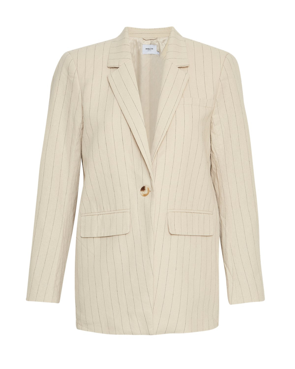 Jonalyn Slit Blazer Stp - Oatmeal/Grey