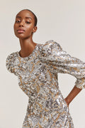 Hollis Sequin Dress - Stone Grey Sequin
