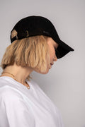 Lily Cap Suede - Black Vegan Suede