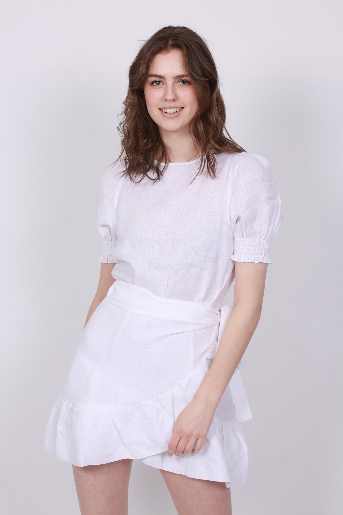Serena Linen Dress - White - Ella & il - Kjoler - VILLOID.no