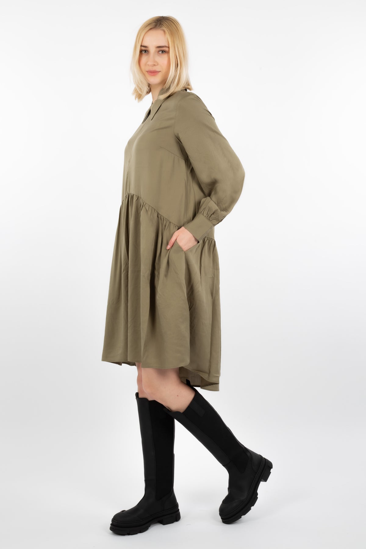 Aria Dress - Light Army