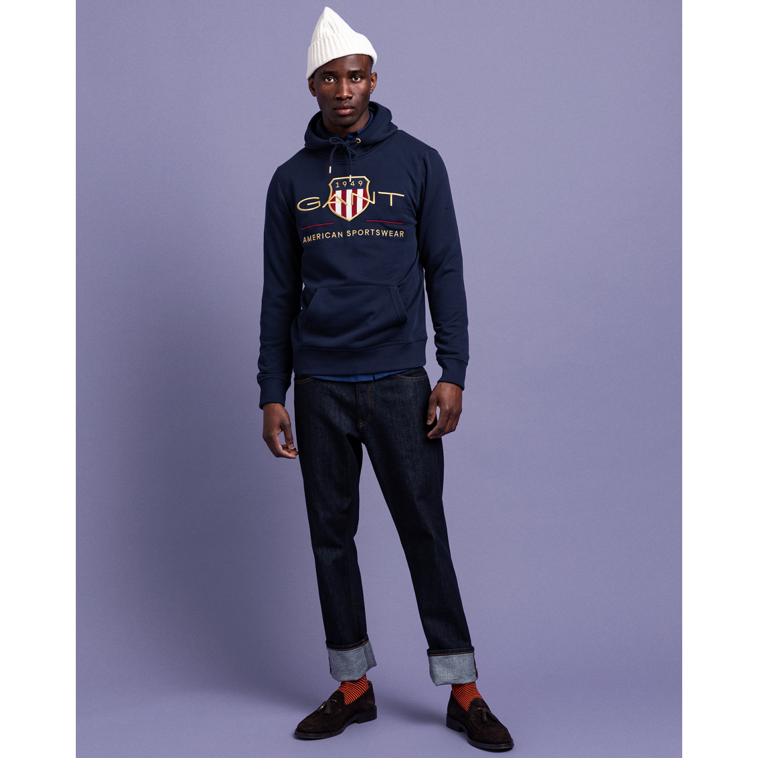 Archive Shield Hoodie - Evening Blue
