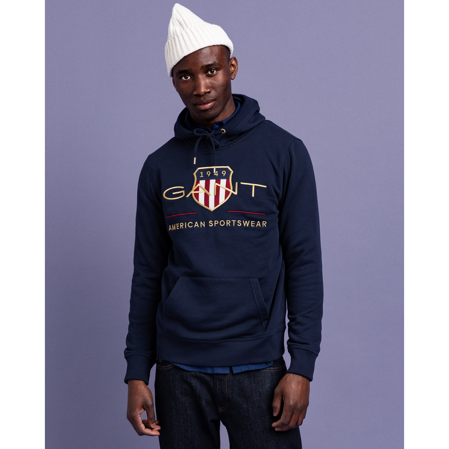Archive Shield Hoodie - Evening Blue