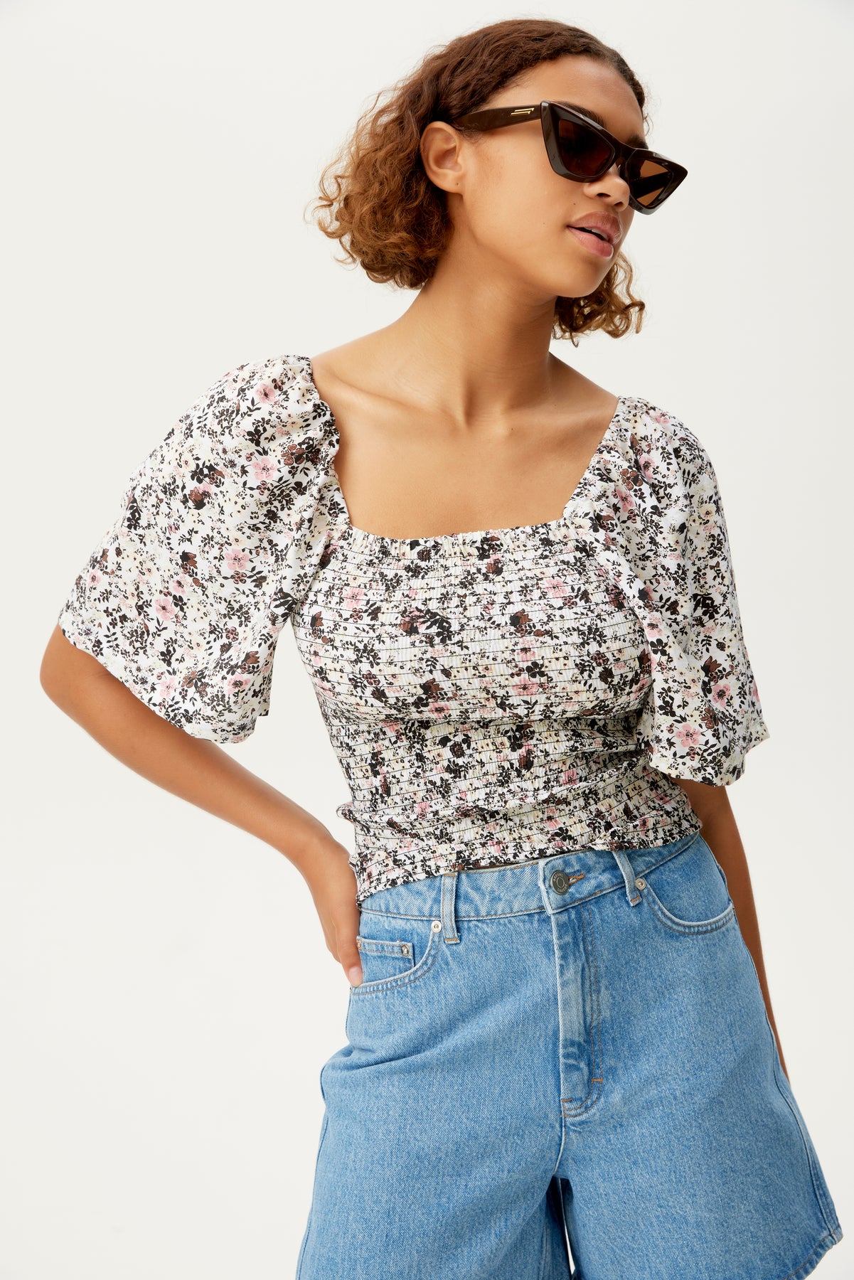 JosyGZ Blouse - Pink Flower Draft