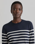 Light Cotton Breton C-Neck - Evening Blue