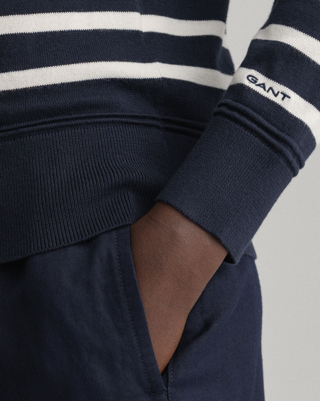 Light Cotton Breton C-Neck - Evening Blue