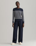 Light Cotton Breton C-Neck - Evening Blue