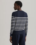 Light Cotton Breton C-Neck - Evening Blue