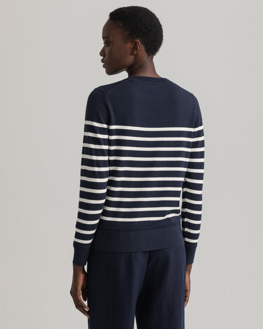 Light Cotton Breton C-Neck - Evening Blue