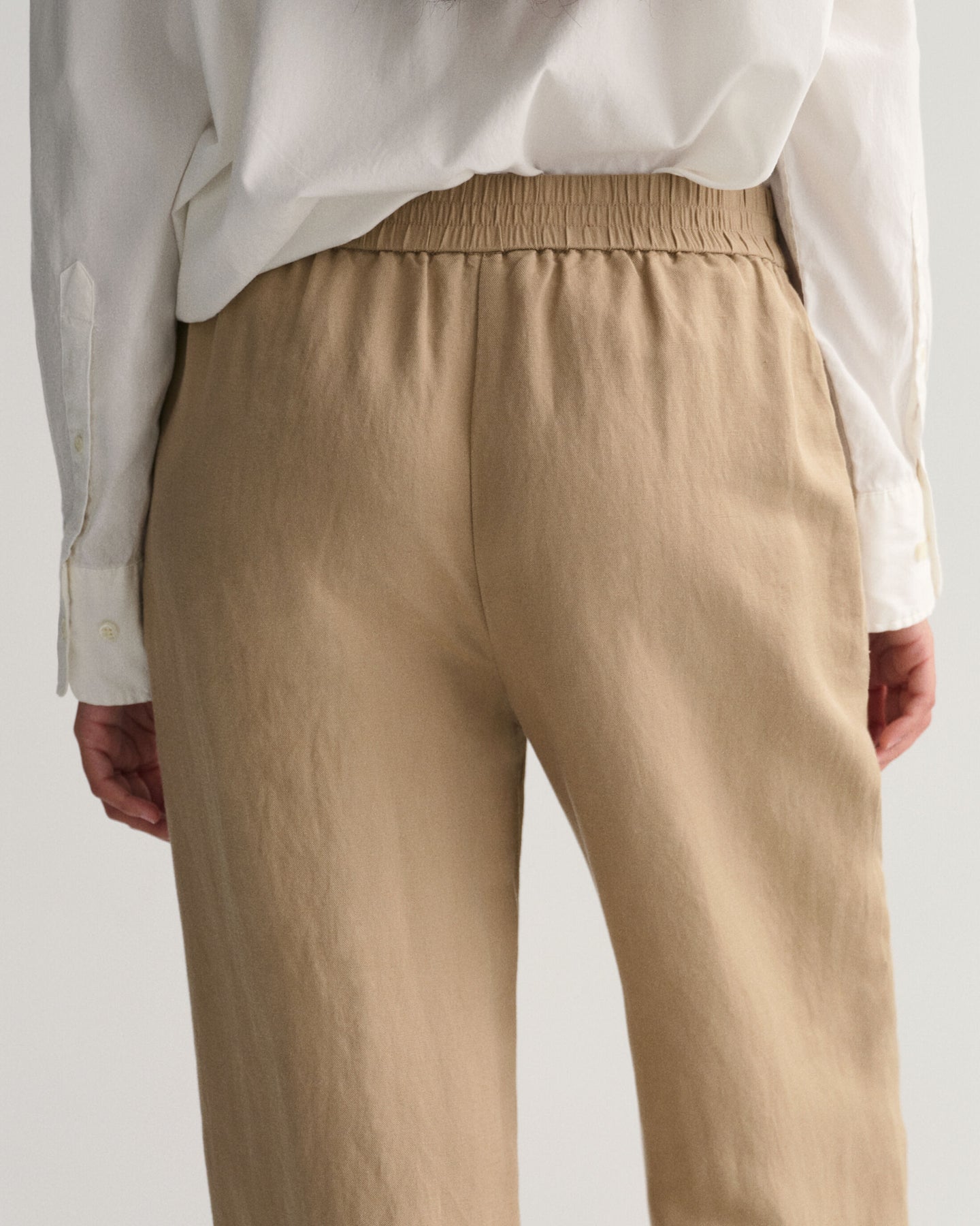 Linen Viscose Pull-On Pants - Horn Beige