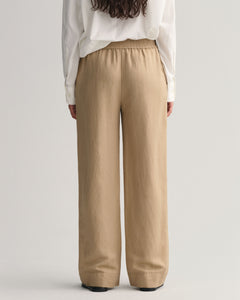 Linen Viscose Pull-On Pants - Horn Beige