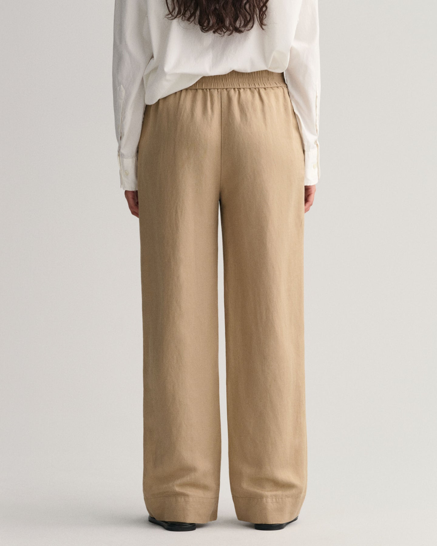 Linen Viscose Pull-On Pants - Horn Beige