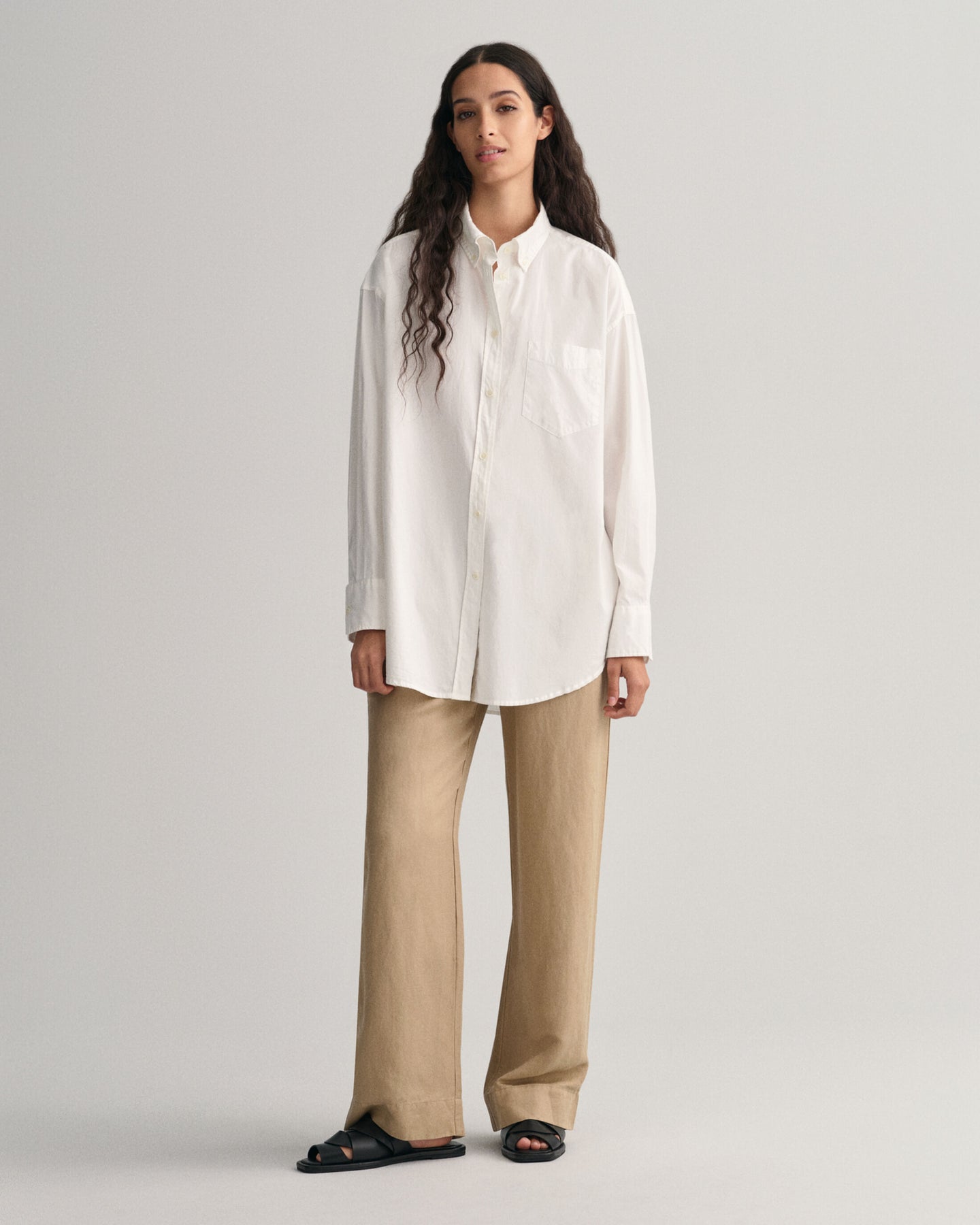 Linen Viscose Pull-On Pants - Horn Beige