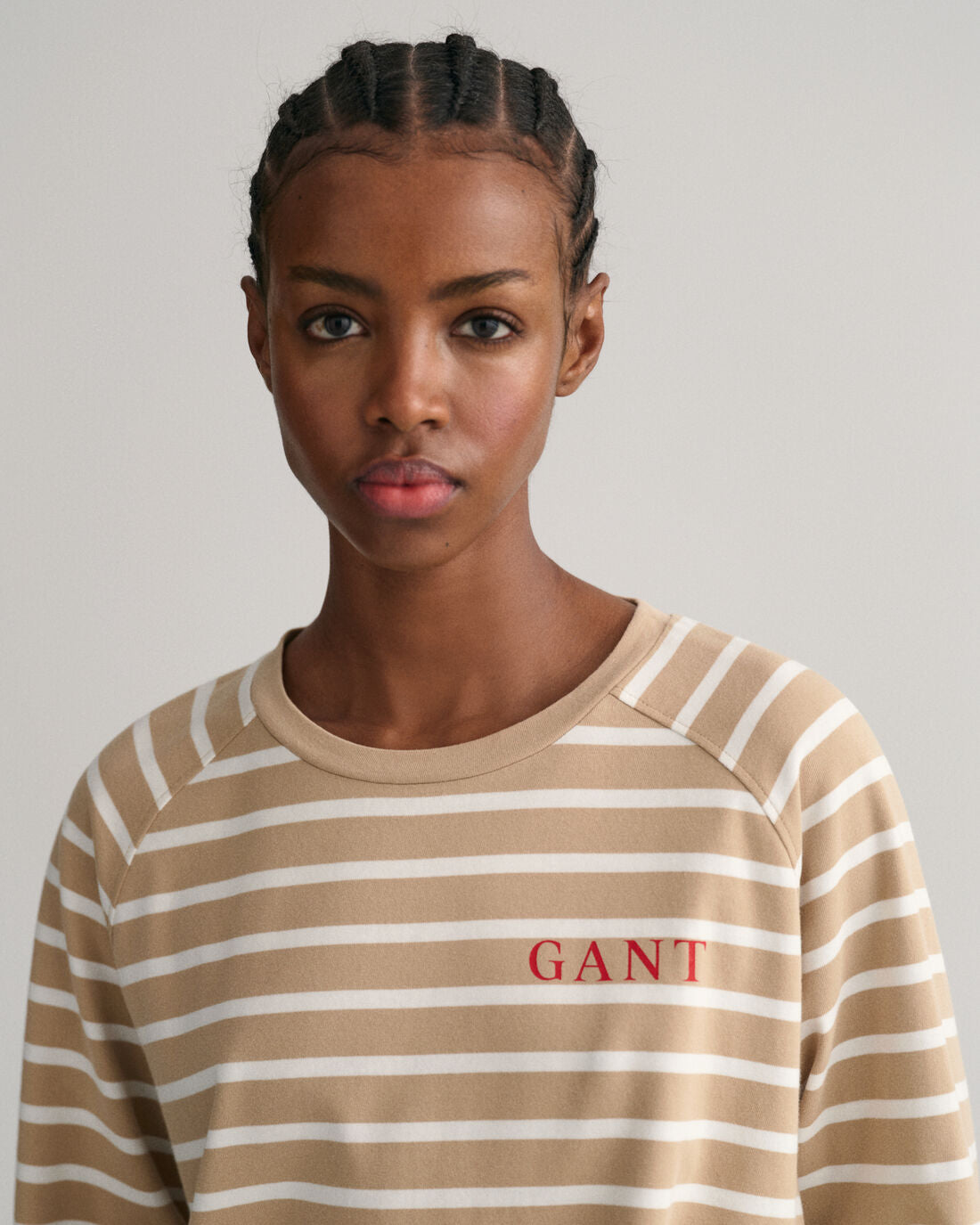 Logo Striped Ls T-Shirt - Dark Khaki